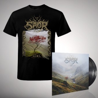 Saor - Aura - DOUBLE LP GATEFOLD + T Shirt Bundle (Men)